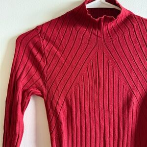 Abercrombie & Fitch Women's Cowl Neck Sweater Mini Dress in Rich Red